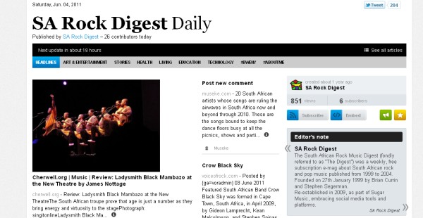 SA Rock Digest on Paper.li